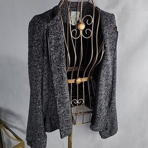 Black & White Zippered Bomber Jacket Paraphrase